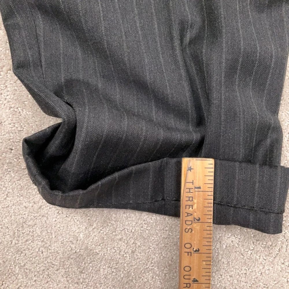 Ralph Lauren Suit Mens 46R Charcoal Pinstripe Corporate Ivy League 3-Button Wool